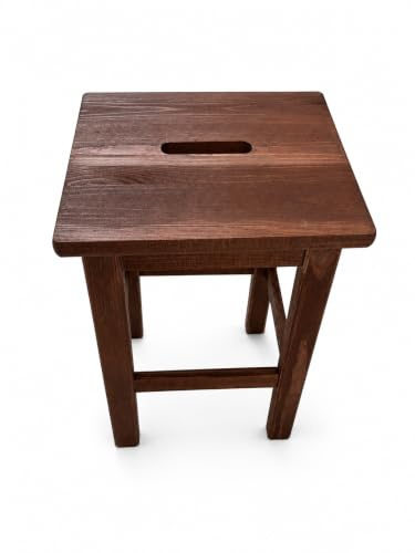 Jawor Holzhocker aus Kiefernholz Braun – mit wasserbasierter Beize veredelt, FSC® Massivholz, Küchenhocker, Badhocker und Wohnhocker, Stabil, 30 x 30 x 44 cm