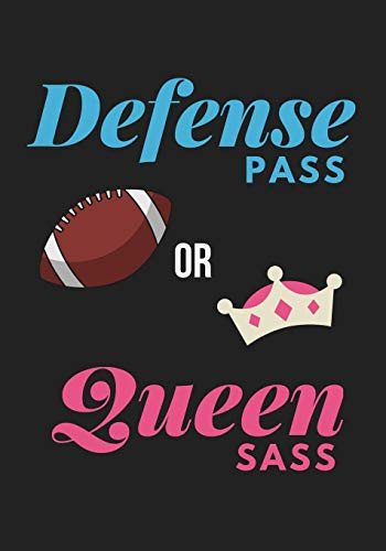 Defense Pass or Queen Sass: Football Gender Reveal Party Supplies Boy or Girl Baby Shower Pink and Blue Guest Book Blank Lined Journal Notebook to Write In Memory Keepsake Gift Tracker Log