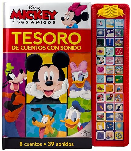Disney: Mickey y sus Amigos - Tesoro de Cuentos con Sonidos - Libro con 39 Botones de Sonidos y 8 Cuentos de Mickey Mouse, Minnie Mouse, Donald Duck y más! - PI Kids (SD TREASURY)