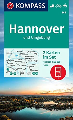 KOMPASS Wanderkarten-Set 848 Hannover und Umgebung (2 Karten) 1:50.000: Karte in der KOMPASS-App offline nutzen, markierte Wanderwege, Fahrradfahren