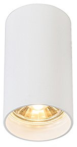Qazqa Foco moderno blanco - TUBA 1 Acero Cilíndra Adecuado para LED Max. 1 x 50 Watt