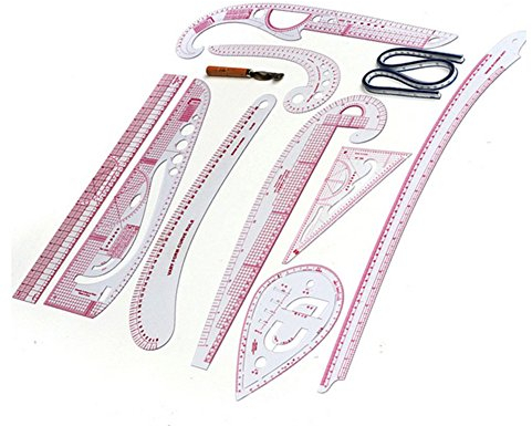 Proumhang Multifunktionale 10 Stk Kurve Lineal Kunststoff 10 Verschiedene Stil Messung der Nähen (Zentimeter/Zoll)