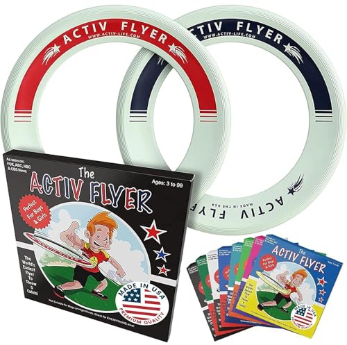 Activ Life Volantino Attivo Anelli Frisbee Che Si Illuminano al Buio - Divertimento all'Aria Aperta per Bambini, Ragazzi o Ragazze di Tutte Le età! 2 pacchi