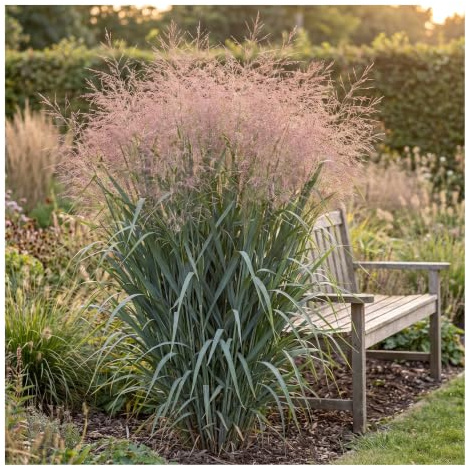Stauden Gänge 1 x Panicum virgatum 'Dallas Blues' Blaue Rutenhirse | Blaues Ziergras für Sonne, Blüte Juli bis September, mehrjährig, 1 L Topf (11x11 cm)