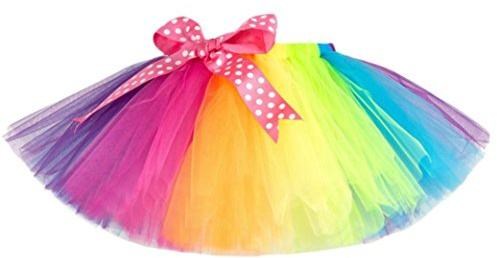 QinMM Falda de tutú de Tul Danza de niña, bowknow Falda de Baile Multicolor (3 años, Multicolor)