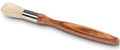 VIENESSO Barista Pinsel für Kaffeemühle, Siebträger und Kaffeezubehör - Edle Kaffeebürste mit Holzgriff und festen Borsten + Barista E-Book (braun, 18)