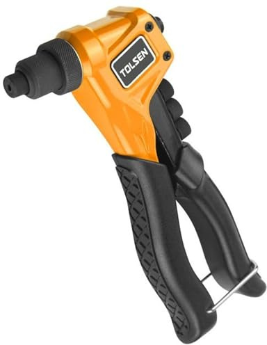 Tolsen Hand Riveter - Heavy Duty Hand Rivet Gun - 4 Nozzle Sizes Pop Rivet Tool
