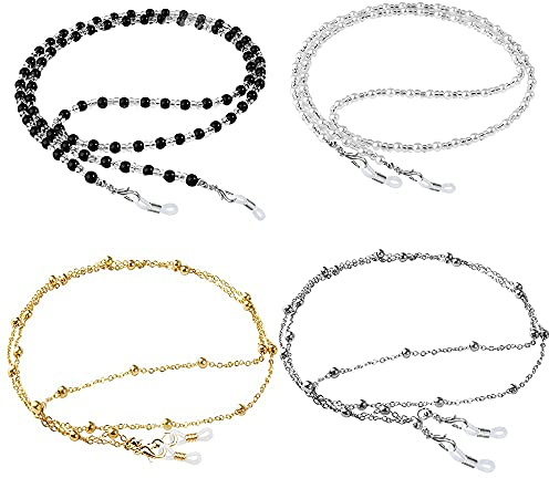 ONESING 4 Pcs Eyeglass Chains for Women Eyeglasses String Holder Glasses Strap Eyewear Chain Glasses Cord Lanyard Gift