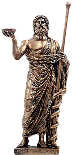 HJGHY Griechische Medizinische Gott-Skulptur, Asclepius Medizinbronze-Statue für Zuhause Desktop Dekoration