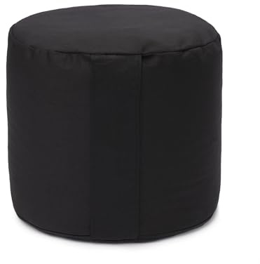 Yogabox Glückssitz Rondo Big D – Meditationskissen | Baumwolle mit Buchweizenschalenfüllung | Ergonomisch 28 cm Höhe für große Menschen über 1,95 m