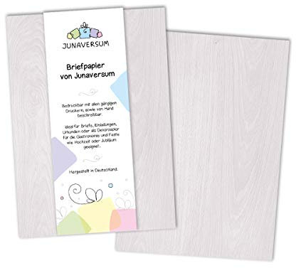 Briefpapier Holz grau weiß Motivpapier für Einladungen Urkunden Hochzeit Geburtstag 90 g/qm DIN A4 (10 Blätter)