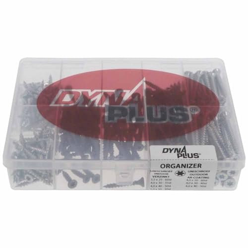 DynaPlus® Schrauben-Sortiment, 325-teilig, verzinkt und AR-beschichtete Schrauben