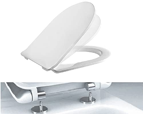Ramm Toilettensitz mit Absenkautomatik Soft Close | WC Sitz aus antibakteriellem Duroplast mit Quick-Release-Funktion | Made in EU |kompatibel mit G iCon | inklusive Befestigungsmaterial(slim)