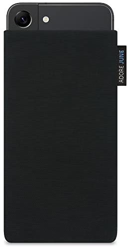 Adore June Classic Schwarz Tasche kompatibel mit Galaxy S25 Plus/Galaxy S24 Plus / S23 Plus / S22 Plus Handytasche aus widerstandsfähigem Cordura Stoff mit Display Reinigungs-Effekt