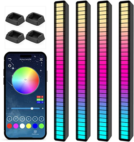 Soulpunk RGB Wiederaufladbares Klangsteuerungslicht, sprachaktivierter Tonabnehmer, MusikRhythmusLichter, kreatives buntes LEDUmgebungslicht, mit 15 Modi, Musiksynchronisation,