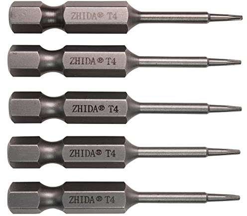 ZHIDA Torx TX4 Schraubendreher-Bit-Set T4 2 Zoll lang (50 x T4 5 Stück)