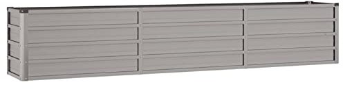 Tidyard Jardinière de Patio Pot de Fleurs Jardinière de Jardin Support pour Plantes Bacs à Fleurs Acier corten Gris 240x40x45 cm