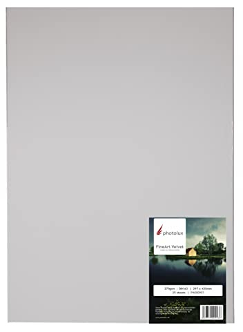 Photolux FineArt Velvet 270 gsm Matt Fotopapier in Premiumqualität - DIN A3 (297x420mm) 25 Blatt