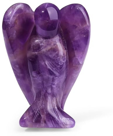 XIANNVXI Amethyst Schutzengel Geschenk Amethyst Engel Figur | Heilung Kristall Edelsteine Poliert Handschmeichler Stein Statue Reiki Angel Schutzengel Figur Spirituelle Geschenke