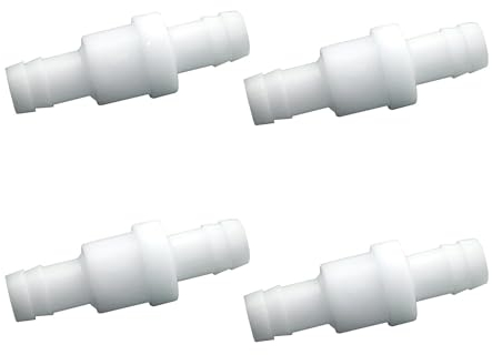 HSCGIN Kunststoff-Rückschlagventil, 12 mm, Schlauchstutzen, Anti-Ozon-Absperrventil, ölbeständig, geeignet für Wasser, Heizöl, Luft, Gas, 4 Stück