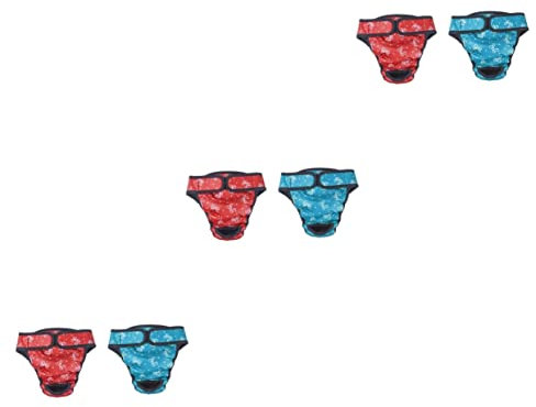 POPETPOP 6stücke Baumwoll-hundewindeln Für Hündinnen Hygienische Waschbare Und Saugfähige Physiologische Hose See-blau Mit Schleife Rot Mit Schleife Für Menstruation Und Von Haustieren