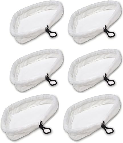 Hovico 6Pcs Steam Mop Pads,Replacement Microfiber Cleaning Pads Washable Cloths Compatible for Steamboy H2O H20