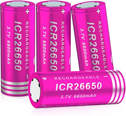 Batterie ricaricabili 3,7 V, batteria 6800 mAh, batterie ad alta capacità per lampada frontale LED, telecomando, auto telecomandata (4 pezzi)