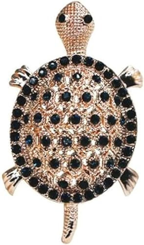 chenxiaonanKleine Meeresschildkröte Brosche Strass Schildkröte Pin Brosche Niedliche Tier Broschen Gold Kristall Schildkröte Brosche Accessoires Für Frauen Geschenk