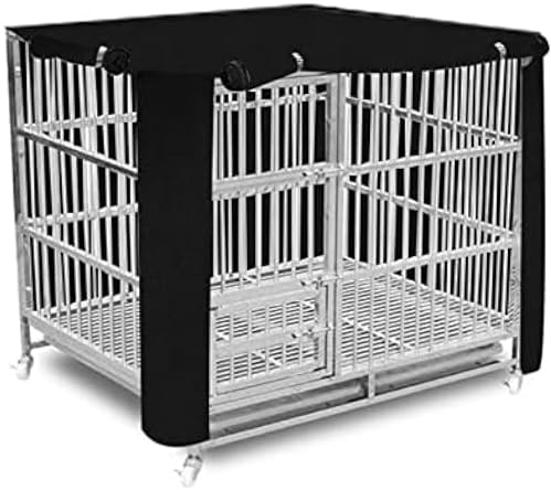 Hundekäfig-Abdeckung, belüftet, Haustier-Kineel-Abdeckung, langlebig, Doppeltür, Polyester, Hundekäfig-Stoffabdeckung, für drinnen und draußen, langlebig, wasserdicht, Luftzirkulation/univer