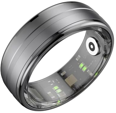 Smart Ring Contapassi, cardiofrequenzimetro, monitoraggio del sonno, sport, fitness, tracker, anello smart per uomo e donna, anello smart android, anello fitness da uomo, taglia 12
