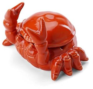 Generisch Aschenbecher mit Deckel, süßer, kreativer/lustiger Aschenbecher/Keramik-Aschenbecher, Heimdekorationsartikel,red,Crabs