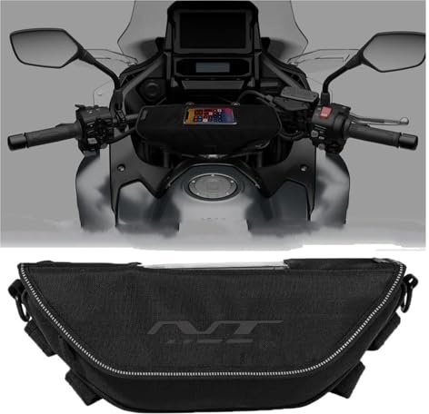 QIBOZNG Motorrad Lenkertasche Motorrad Zubehör wasserdichte Und Staubdichte Lenker Lagerung Tasche Für HO&NDA NT1100 NT1100DCT NT 1100 DCT(Black Logo3)