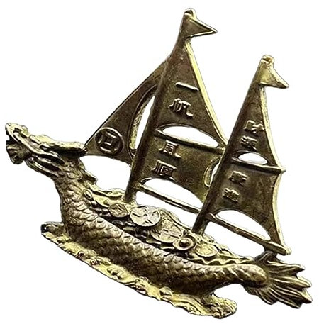 STOBAZA Messingbootfigur Boot Zur Dekoration Drachenboot Statue Für Wohnzimmer Tisch Deko Chinesische Ornamente Innenraum Figuren