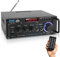 Pyle Preamplificatore Phono, Amplificatore Audio Stereo Wireless Bluetooth 200 Watt, Doppio Canale, RCA, USB, SD, Microfono, Radio FM, Uso Studio