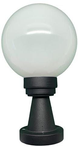 Kugelleuchte Kugellampe Außenleuchte weiß mit Sockel Ø 25cm Gartenlampe 230V
