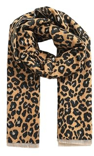 stylx weicher warmer Damen XL Schal mit Leo Animal Print Damen Schal mit LEOPARD Muster, Leichtes Halstuch Modische und Elegante Winter und Herbst Leo Schals für Frauen