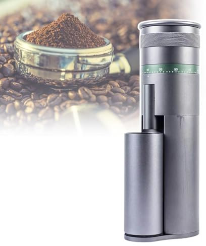 HCAUYNN Molinillo De Café Espresso, Resistente A Altas Temperaturas, PequeñO Molinillo De Café Molinillo, Muela CóNica De Acero Inoxidable, Carcasa De AleacióN De Aluminio,110V