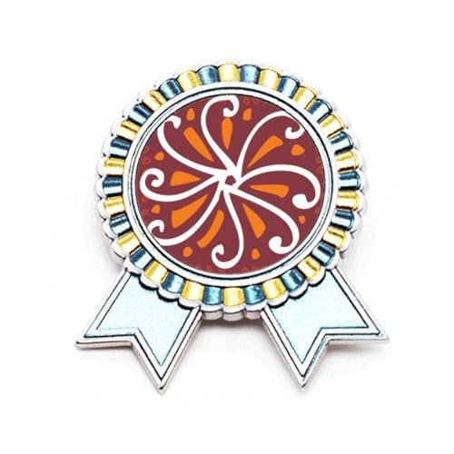 Spilla marrone con crisantemo messicano totem civiltà spilla vincitore premio medaglia, Medio, Metallo
