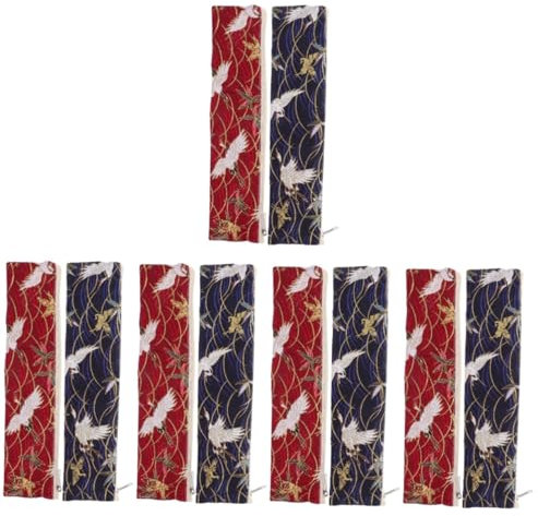 OFFSCH 10stücke Japanische Stil Bestecktaschen Mit Reißverschluss Praktische Aufbewahrung Für Reisebesteck Camping Und Schule Leicht Und Langlebig