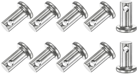 M METERXITY 10 Stück Einloch Klauenstifte M6 x 12mm 304 Edelstahl Flachkopf | Für mechanische Verbindungen/Fixteile/Schiffsausrüstung, Verbindungsscharnierstift Wiederverwendbar, Klauenstifte