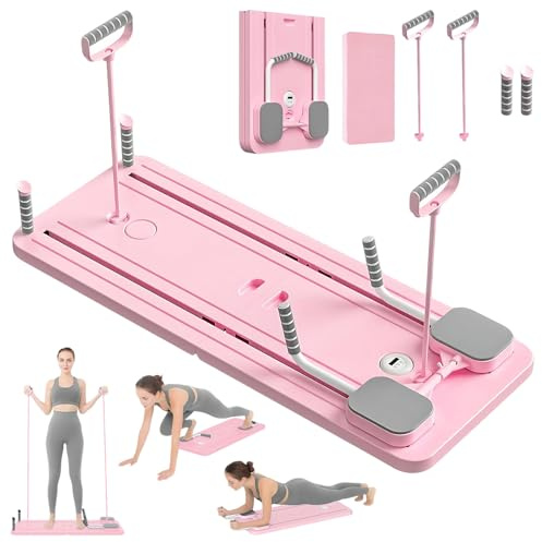 Pilates Reformer, Pilates Pliable, La Roue Abdominale Push-Up Rebondit Automatiquement Minuterie,Planche Abdominale Pilates Multifonction pour La Maison Et La Salle De Sport