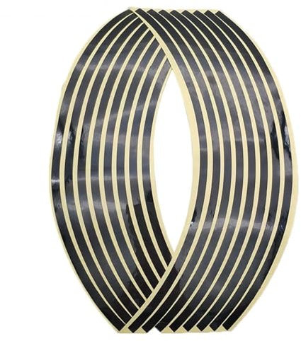 OPYJRL Schön und langlebig Motorrad Rad Aufkleber Motocross Reflektierende Aufkleber Felgenband Streifen Für DL650 GSXR750 GSXS750 TL1000S B-King(Schwarz)