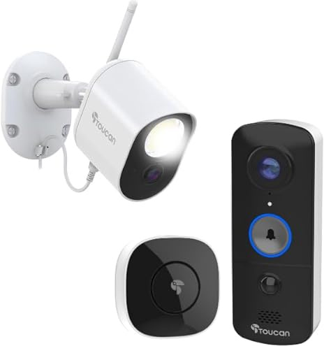TOUCAN V3 Video Doorbell & Chime with Wired Security Light Camera Bundle – Smart Home Protection with 1080p Video, Motion Detection, Bright Safety Light & 2-Way Audio, No Subscription Required
