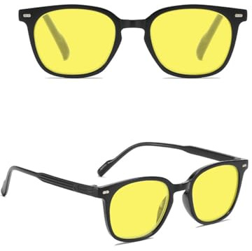 KIRVOS Occhiali da visione notturna per uomini e donne,Occhiali da Sole Retrò Classici Unisex Ultraleggeri,visibilità migliorata durante la notte e condizioni di scarsa illuminazione