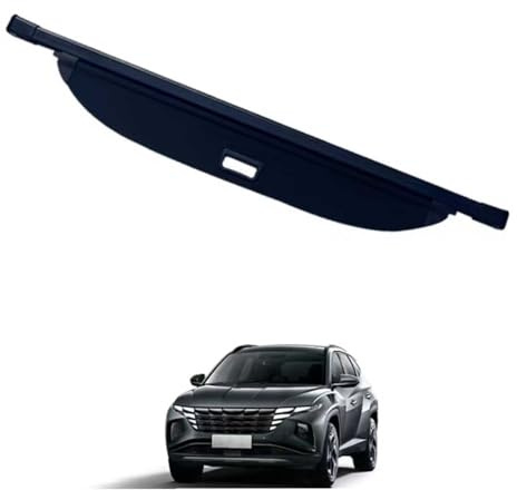 WBWBB Rideau Coffre Voiture pour Hyundai Santa Fe 2019-2023, Cache-Bagages Housse Colis Cargo Rangement Partition Panneau de Bouclier Sécurité,Canvas Material