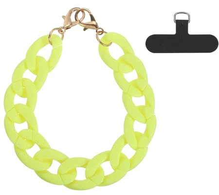 sourcing map Phone Wrist Strap, Acrylic Cellphone Chain with Tether Tab, Hands-Free Wristlet Strap for Women Phone Case Accessories