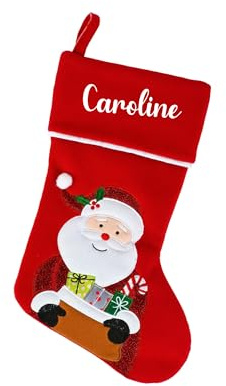 minimutz Nikolausstrumpf mit Namen Kinder - personalisierter Weihnachtsstrumpf zum Aufhängen & Befüllen - Nikolausstiefel rot 45cm (Nikolaus)