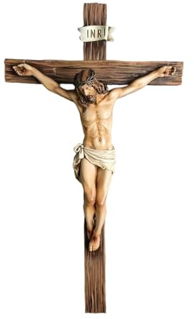 Genérico Decoración de Jesús - Figurilla Religiosa en Resina de 24,4 Centímetros - Escultura de Jesús,Para Hogar, Mesa, Pared, Habitación, Estantería, Iglesia, Exhibición, Interior, Navidad, Pascua
