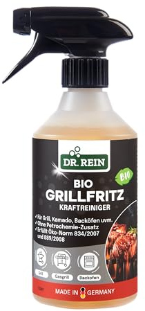Dr. Rein Grillfritz Bio Kraftreiniger Grill- & Backofenreiniger, Air Fryer, Fettlöser Spray, biologisch abbaubar, kraftvoll gegen Eingebranntes & Verkrustungen, Grillrost, Edelstahl, Gusseisen, 500ml