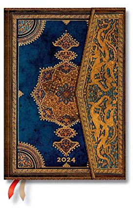 Safavid Indigo (Safavid Binding Art) Midi Verso 12-month Dayplanner 2024